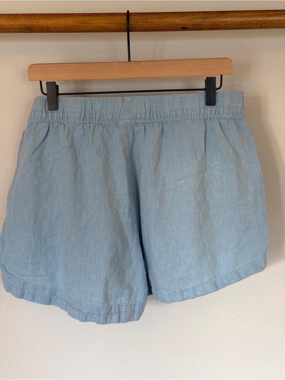 Patagonia Light Blue Elastic Waist Linen-Blend Shorts